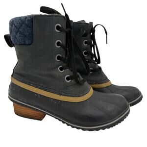 Sorel Women's Black Slimpack II Lace Waterproof Boots Size 7